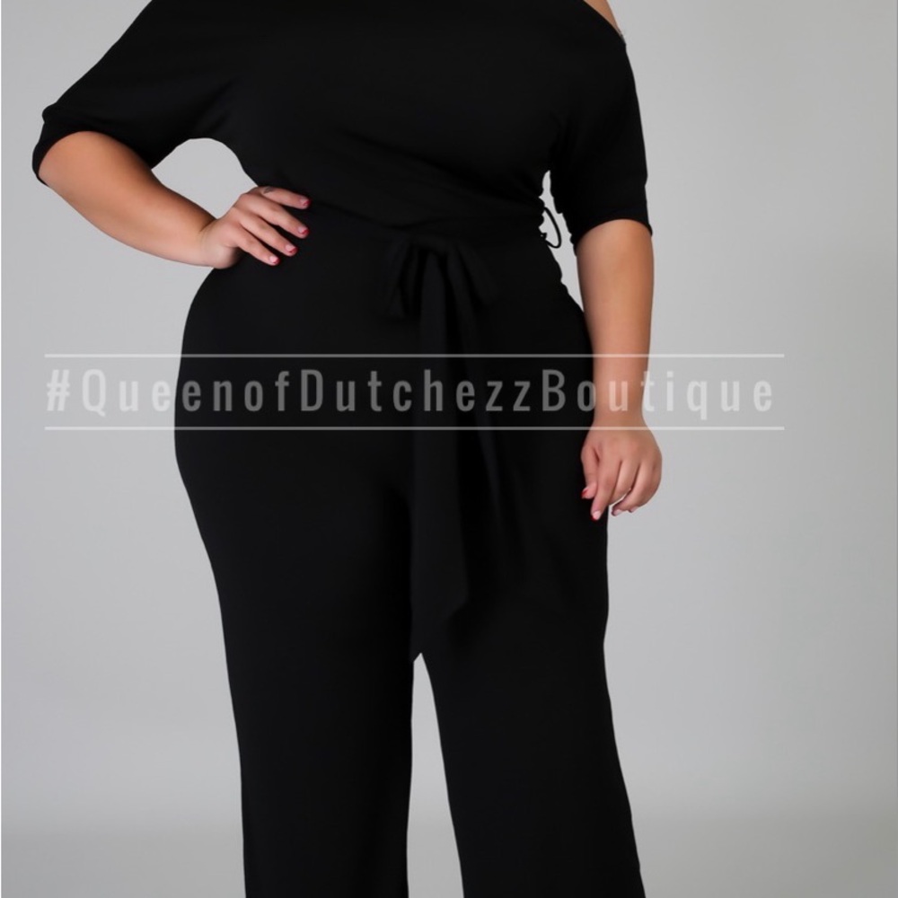 Solid Dark Brown Plus Size Jumpsuit